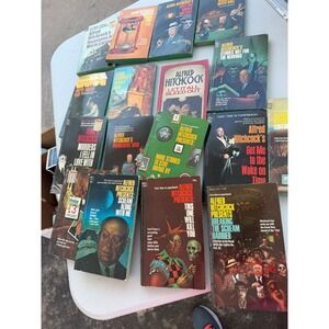 Lot of 15 Vintage Alfred Hitchcock Mystery Paperbacks Dell Pulp Horror 60s 70s
